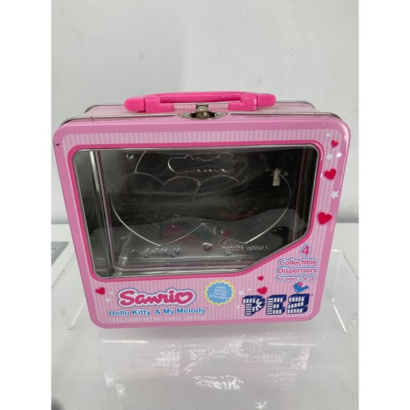 Sanrio Hello Kitty Pez Dispensers with Metal Tin Carrying Case USED NO Candy - Picture 9 of 15